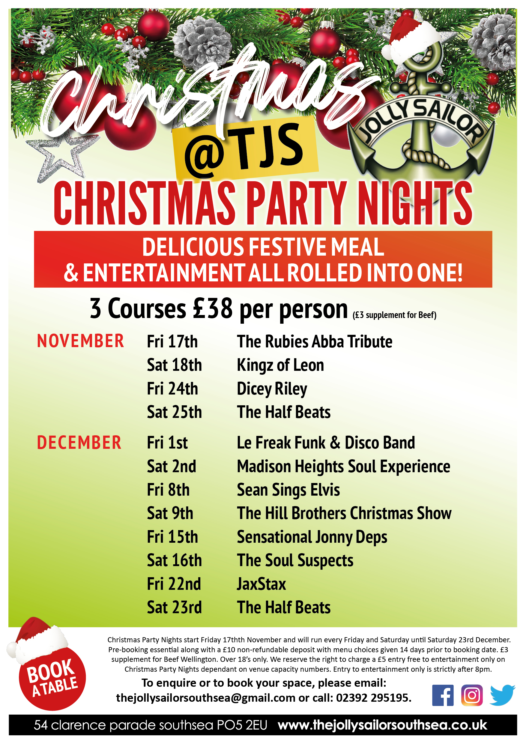 Best Bars For Christmas In Southsea - Christmas Party Nights At The Jolly Sailor !